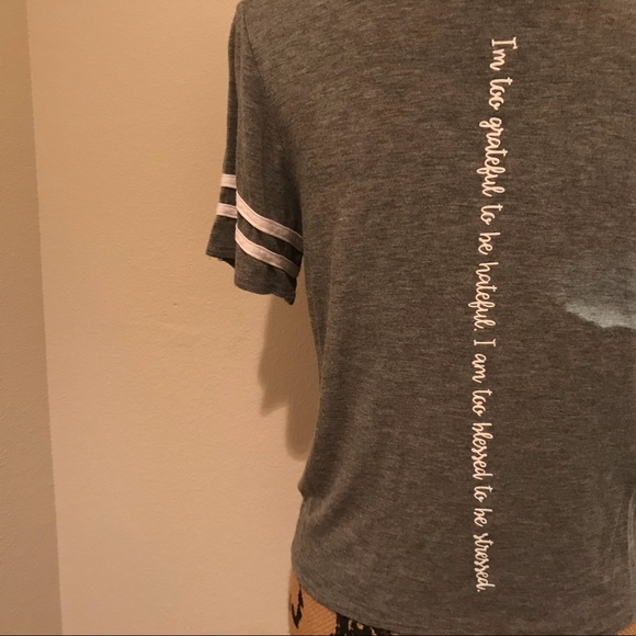 Ragdoll Front Tie Blessed Short Sleeve Tee-S - Picture 7 of 12